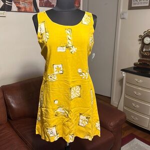 VINTAGE NWT CONNIE CHOI WOMENS BEAUTIFUL YELLOW COLOR MINI DRESS SIZE SMALL